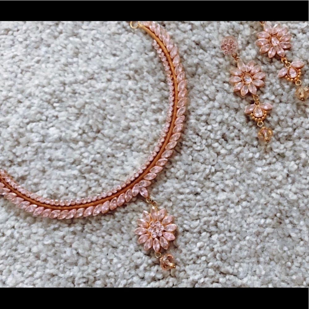 Baby Pink Choker Set Indian Jewelry